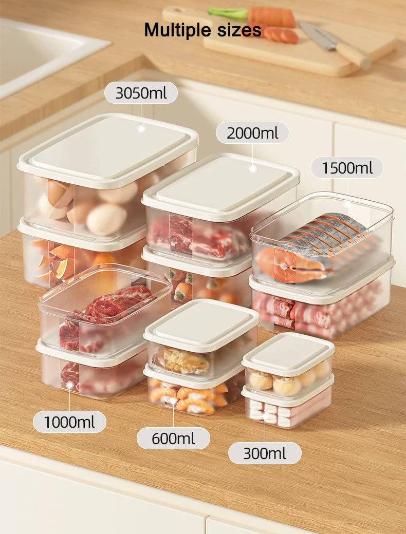 Kitchen fridge organizer, crisper meal prep bento salad storage box