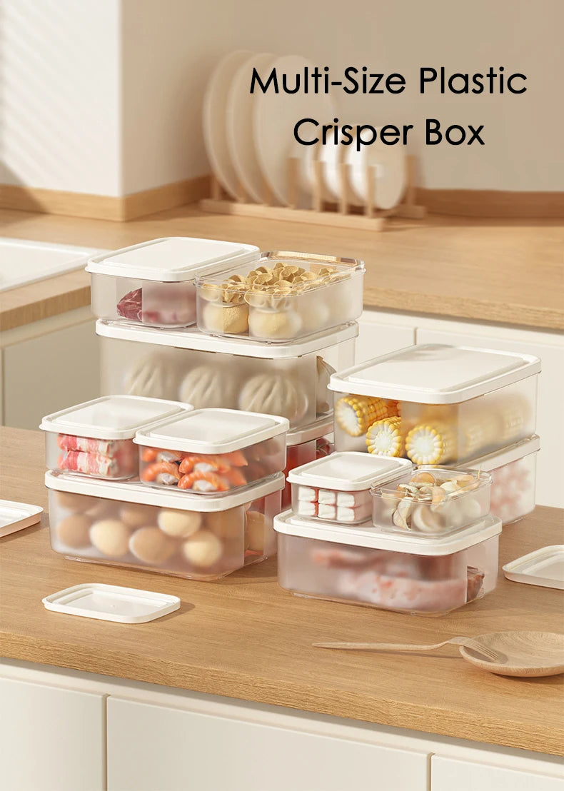 Kitchen fridge organizer, crisper meal prep bento salad storage box